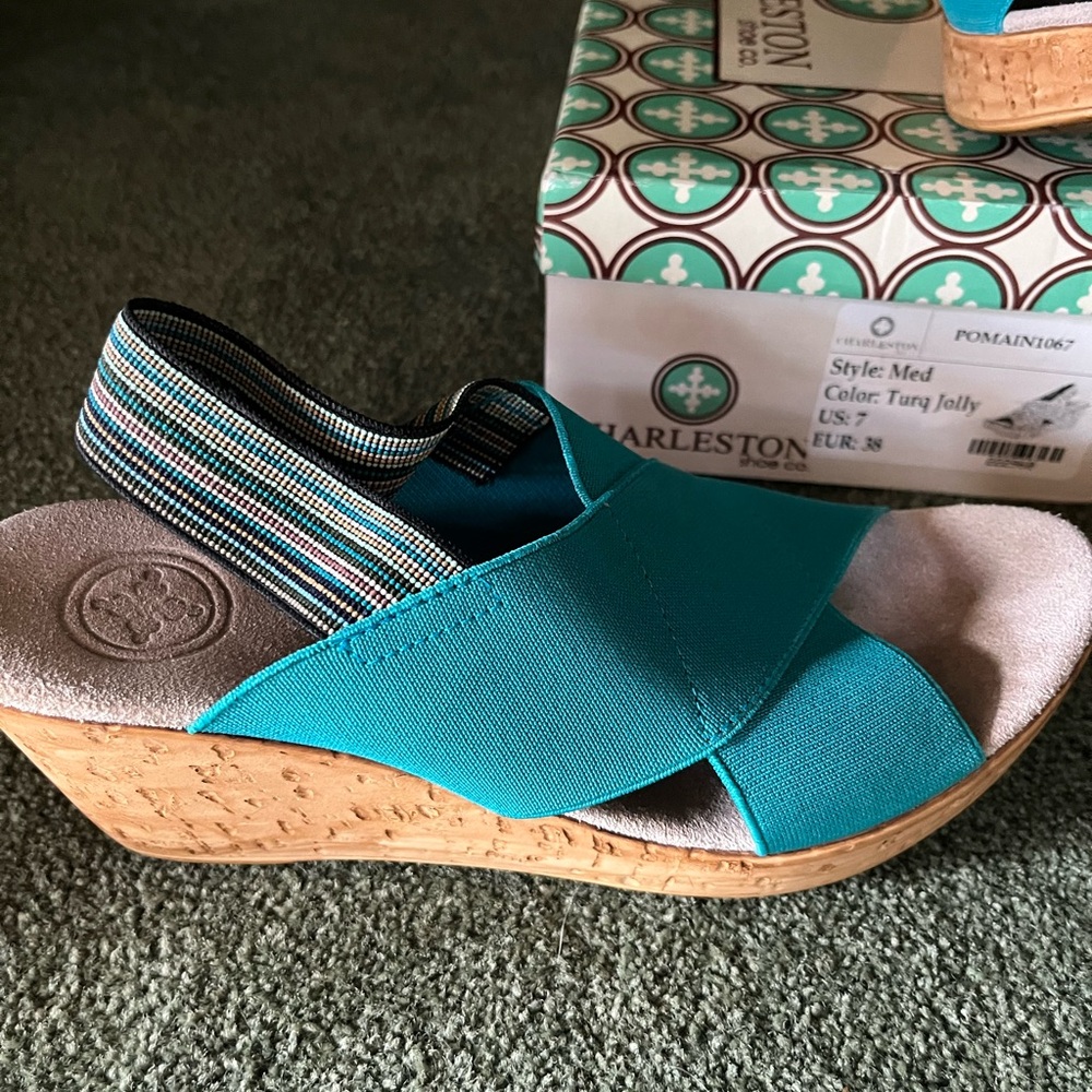 Women's Teal Sandals - Picture 3 of 3